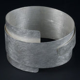 Large Flexible Brushed Bracelet Mexican Sterling Silver